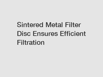 Sintered Metal Filter Disc Ensures Efficient Filtration
