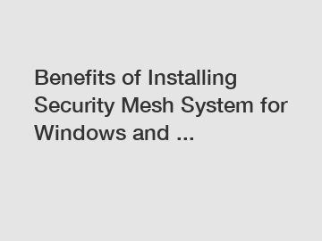 Benefits of Installing Security Mesh System for Windows and ...