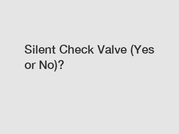 Silent Check Valve (Yes or No)?