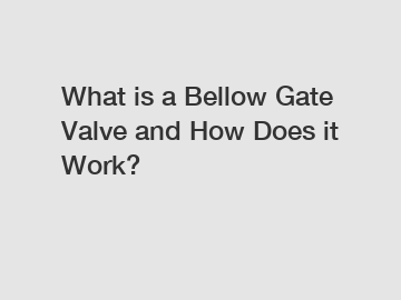 What is a Bellow Gate Valve and How Does it Work?