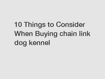 10 Things to Consider When Buying chain link dog kennel