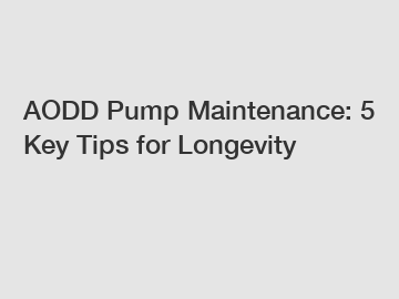 AODD Pump Maintenance: 5 Key Tips for Longevity