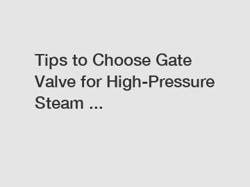 Tips to Choose Gate Valve for High-Pressure Steam ...