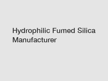 Hydrophilic Fumed Silica Manufacturer