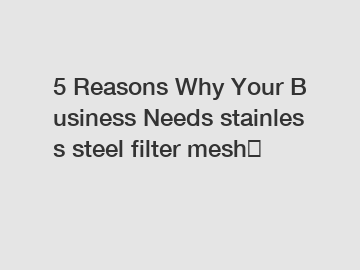 5 Reasons Why Your Business Needs stainless steel filter mesh？