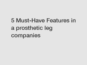 5 Must-Have Features in a prosthetic leg companies