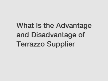 What is the Advantage and Disadvantage of  Terrazzo Supplier