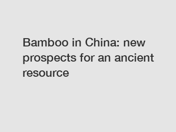 Bamboo in China: new prospects for an ancient resource