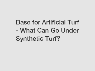 Base for Artificial Turf - What Can Go Under Synthetic Turf?