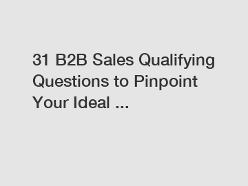 31 B2B Sales Qualifying Questions to Pinpoint Your Ideal ...