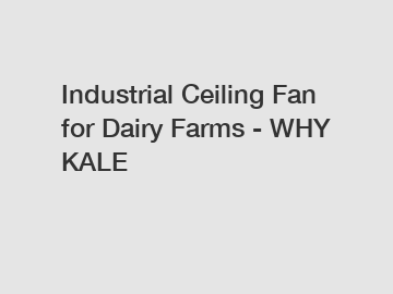 Industrial Ceiling Fan for Dairy Farms - WHY KALE