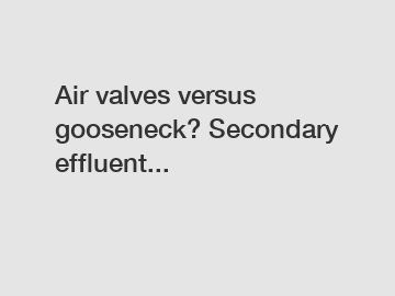 Air valves versus gooseneck? Secondary effluent...