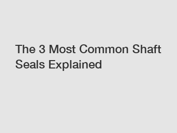 The 3 Most Common Shaft Seals Explained