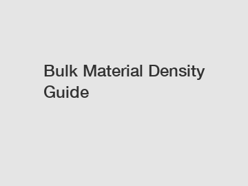 Bulk Material Density Guide