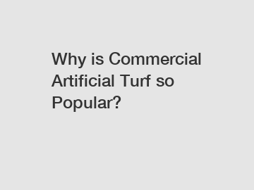 Why is Commercial Artificial Turf so Popular?