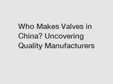 Who Makes Valves in China? Uncovering Quality Manufacturers