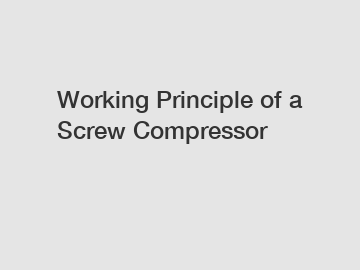 Working Principle of a Screw Compressor