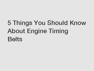 5 Things You Should Know About Engine Timing Belts