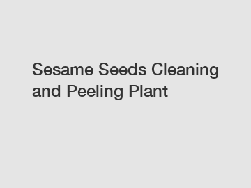 Sesame Seeds Cleaning and Peeling Plant