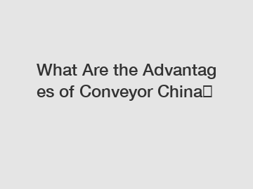 What Are the Advantages of Conveyor China？