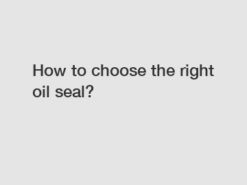 How to choose the right oil seal?