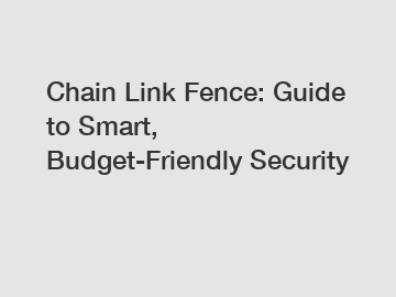 Chain Link Fence: Guide to Smart, Budget-Friendly Security