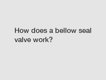 How does a bellow seal valve work?