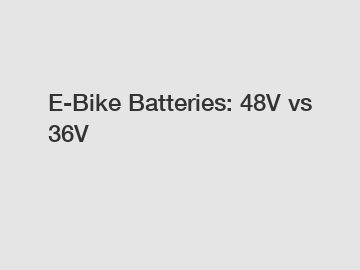 E-Bike Batteries: 48V vs 36V
