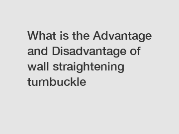 What is the Advantage and Disadvantage of  wall straightening turnbuckle