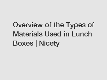 Overview of the Types of Materials Used in Lunch Boxes | Nicety