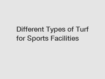Different Types of Turf for Sports Facilities