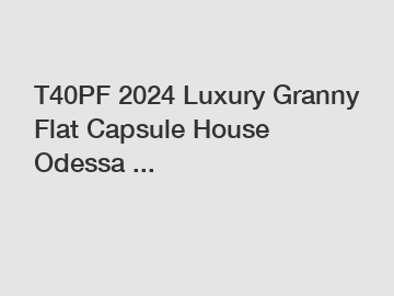 T40PF 2024 Luxury Granny Flat Capsule House Odessa ...