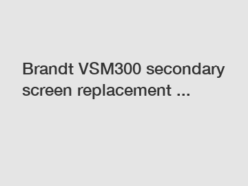 Brandt VSM300 secondary screen replacement ...