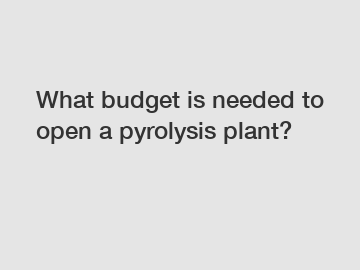 What budget is needed to open a pyrolysis plant?