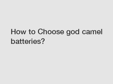 How to Choose god camel batteries?