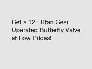 Get a 12" Titan Gear Operated Butterfly Valve at Low Prices!