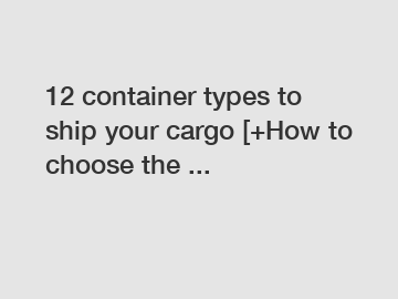 12 container types to ship your cargo [+How to choose the ...