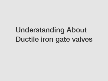 Understanding About Ductile iron gate valves