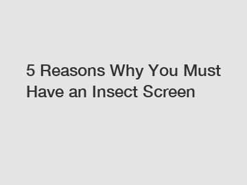 5 Reasons Why You Must Have an Insect Screen