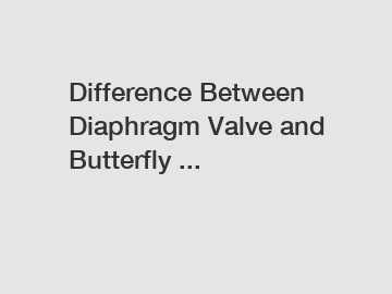 Difference Between Diaphragm Valve and Butterfly ...