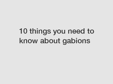 10 things you need to know about gabions