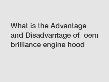 What is the Advantage and Disadvantage of  oem brilliance engine hood