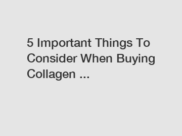 5 Important Things To Consider When Buying Collagen ...