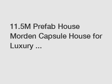 11.5M Prefab House Morden Capsule House for Luxury ...