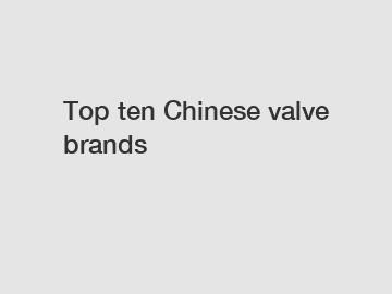 Top ten Chinese valve brands