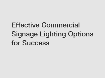 Effective Commercial Signage Lighting Options for Success