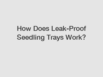 How Does Leak-Proof Seedling Trays Work?