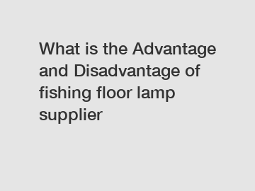 What is the Advantage and Disadvantage of  fishing floor lamp supplier