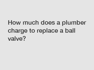 How much does a plumber charge to replace a ball valve?