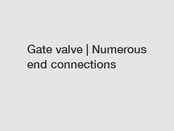 Gate valve | Numerous end connections